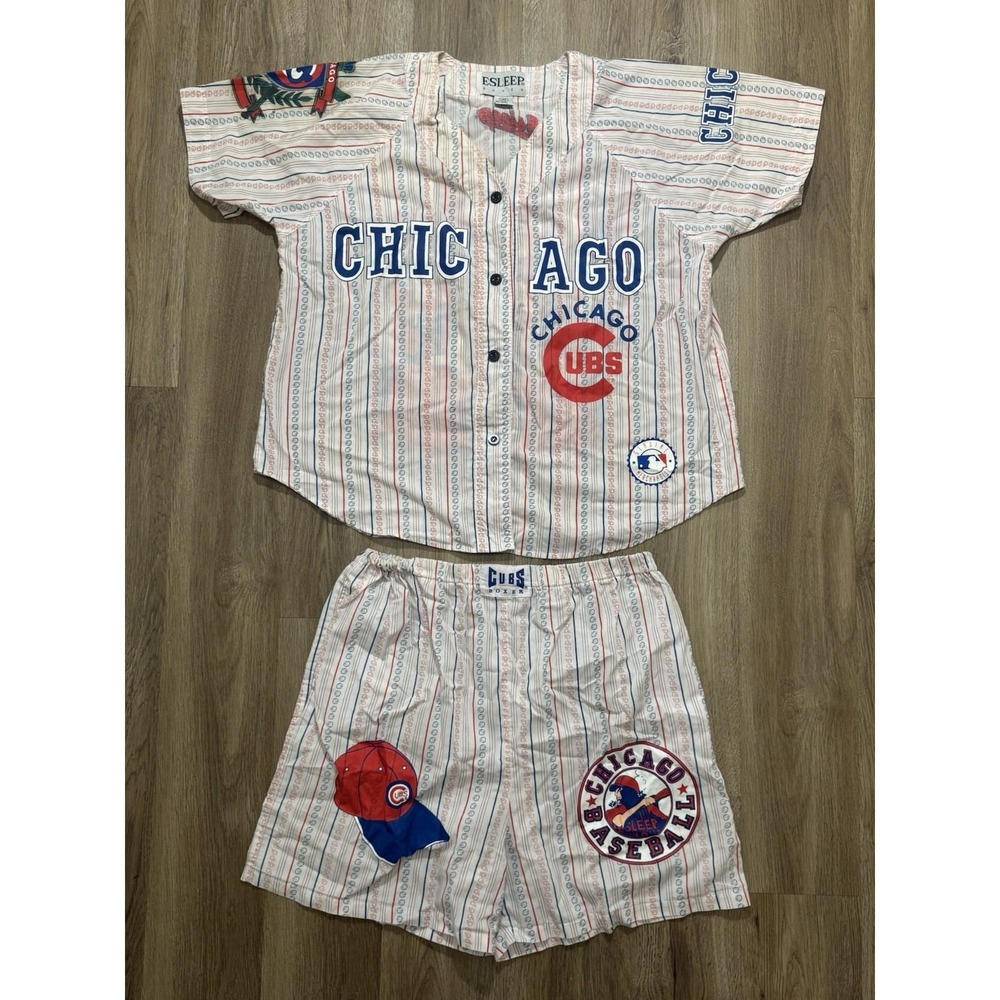 Vintage Esleep 90s Chicago‎ CUBS Baseball Men's Pajama Size L
